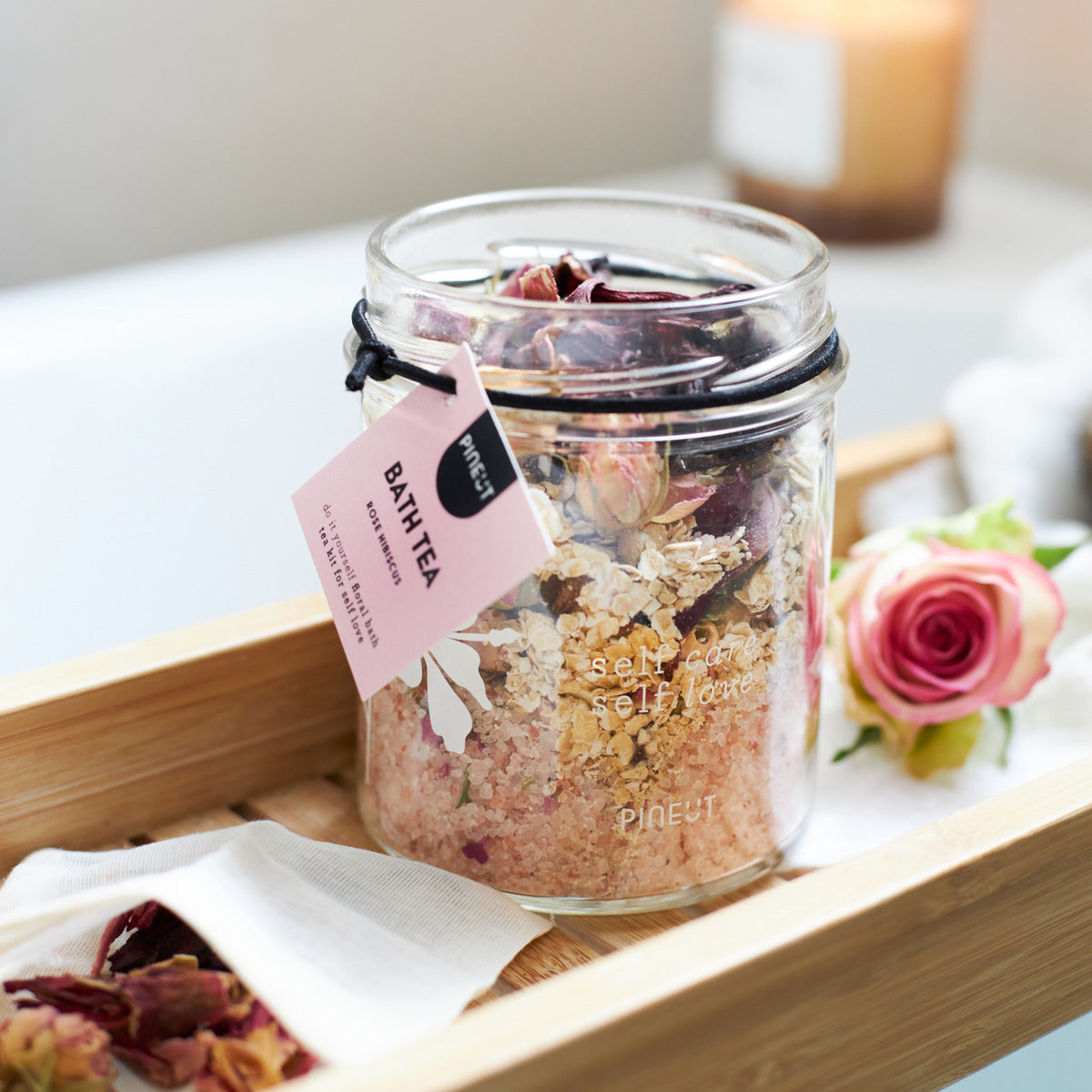 Badetee | Glas | Rose & Hibiskus | Home Spa