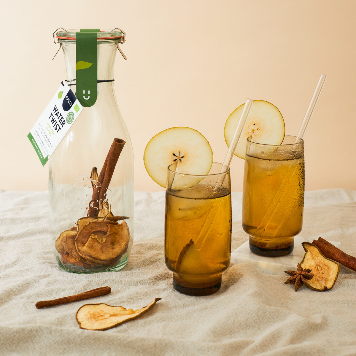 Watertwist | karaf | Appel, Peer & Kaneel BIO | Doos met 6 stuks