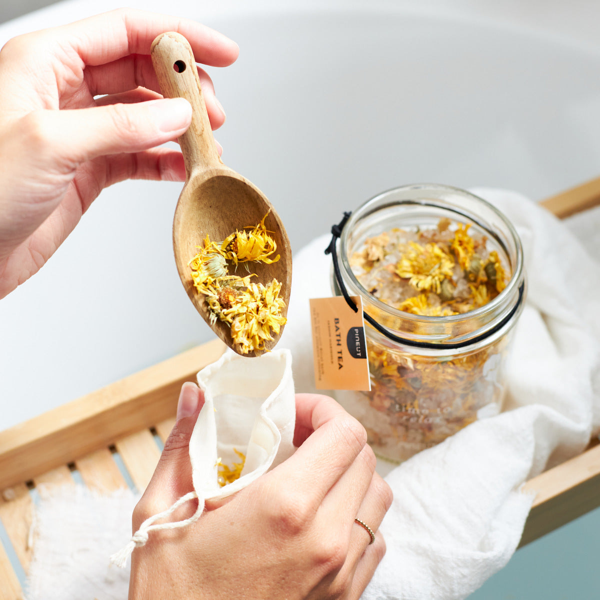 Bath Tea | Pot | Jasmine & Marigold | Home Spa