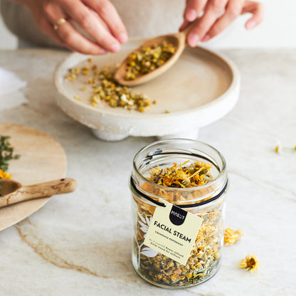 Facial Steam | pot | Chamomile Peppermint | Home Spa | Thuis Wellness