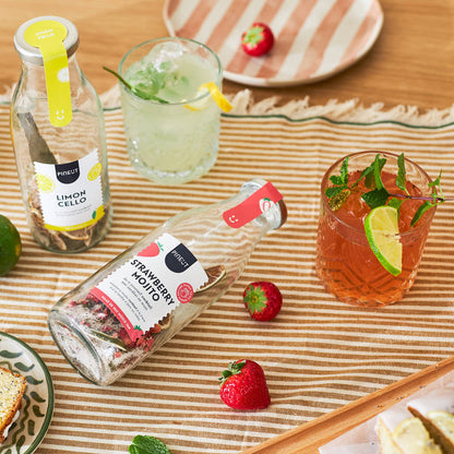 Coffret cadeau cocktails | base Mojito - Fraise & Limoncello | Préparation maison | Cadeau premium pour amateurs