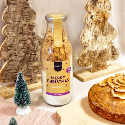 Préparation pour Cake de Noël pomme-cannelle | Bouteille cadeau | Dessert maison aux saveurs authentiques