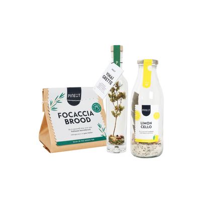 Coffret apéro italien | Focaccia maison, base pour limoncello & vinaigrette | Coffret cadeau Pineut