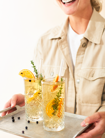 Glass Straws with Cleaning Brush | Set of 5 | Reusable &amp; Eco-Friendly