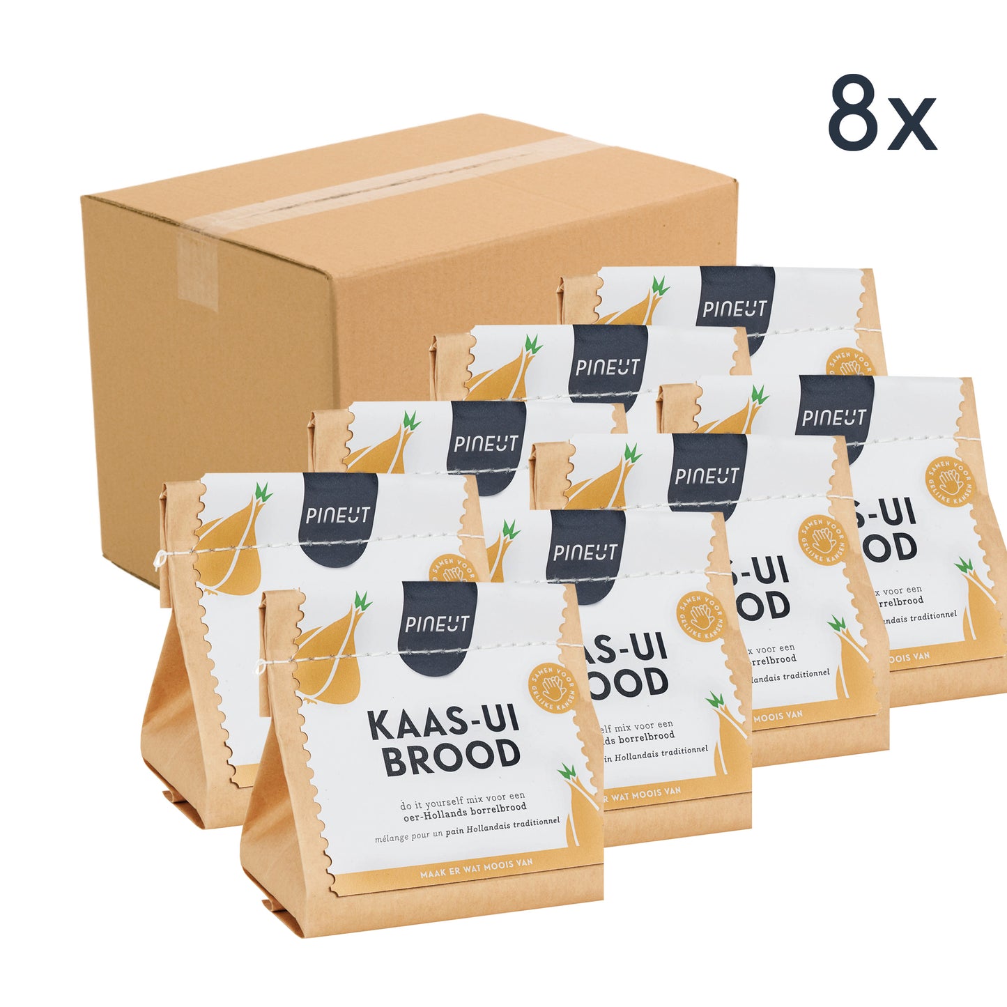 Borrelbrood | zak | Kaas-uienbrood | Doos met 8 stuks