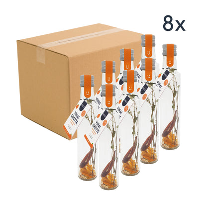 Préparation pour vinaigrette piment & orange | Bouteille cadeau | Recette maison relevée & ensoleillée